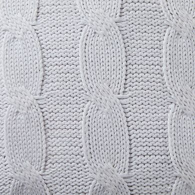Indigo Ink Soft Cable Knit Decorative Pillow