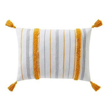 Indigo Ink Multicolor Tufted Boho Stripe Decorative Throw Pillow