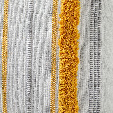 Indigo Ink Multicolor Tufted Boho Stripe Decorative Throw Pillow