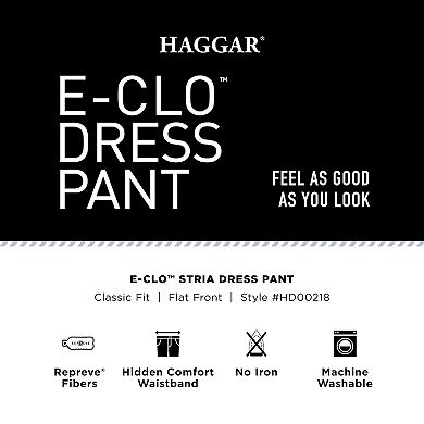 Men's Haggar® eCLo Stria Classic-Fit Flat-Front Dress Pants