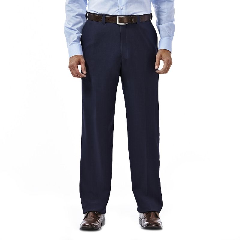 Mens Haggar eCLo Stria Classic-Fit Flat-Front Dress Pants, Size: 36X34, Bl