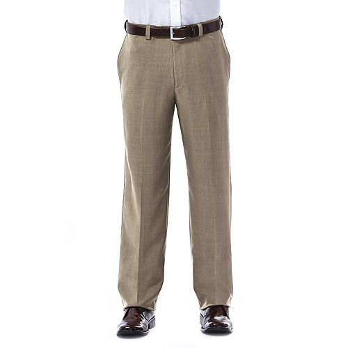 Haggar eCLo Stria Classic-Fit Flat-Front Dress Pants