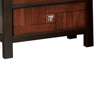 Patra Transitional Nightstand, Acacia & Walnut