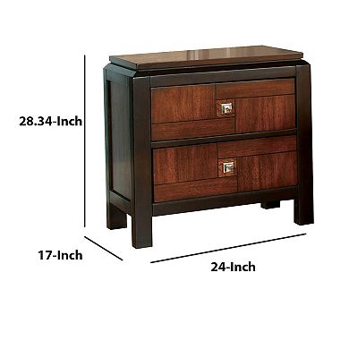 Patra Transitional Nightstand, Acacia & Walnut