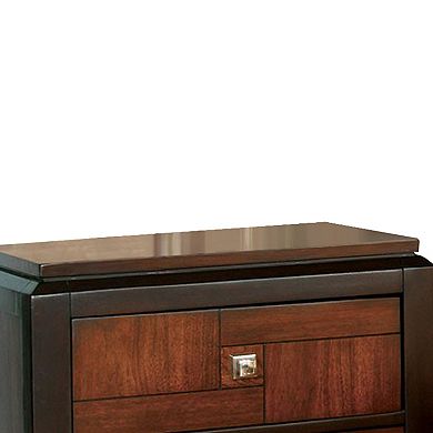 Patra Transitional Nightstand, Acacia & Walnut