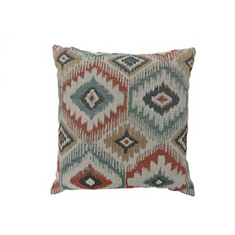 Contemporary Style Diamond Patterned Set Of 2 Throw Pillows, Multicolor