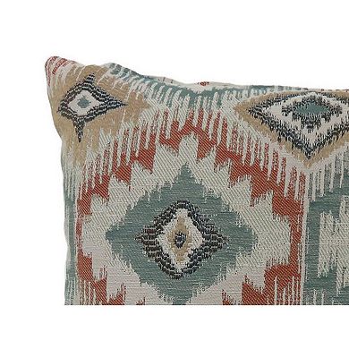 Contemporary Style Diamond Patterned Set Of 2 Throw Pillows, Multicolor