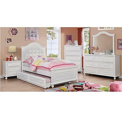 Wooden Night Stand With 2 Drawers, White