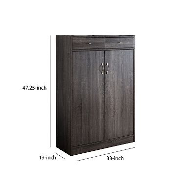 Shoe Cabinet With Spacious Storages, Gray