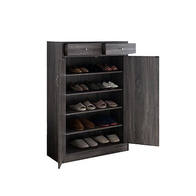 Shoe Cabinet With Spacious Storages, Gray