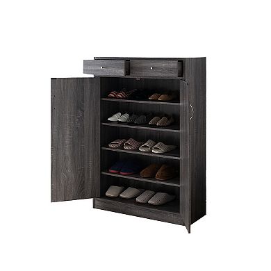 Shoe Cabinet With Spacious Storages, Gray