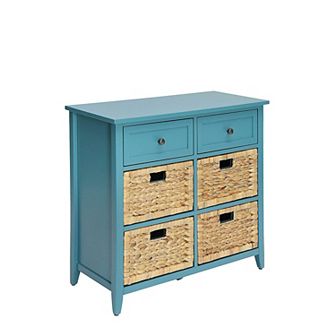 Flavius Console Table With 6 Drawers, Blue