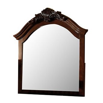 Velda Ii Baroque Style Mirror In Brown Cherry Finish
