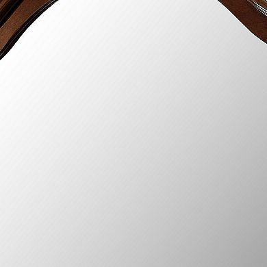 Velda Ii Baroque Style Mirror In Brown Cherry Finish