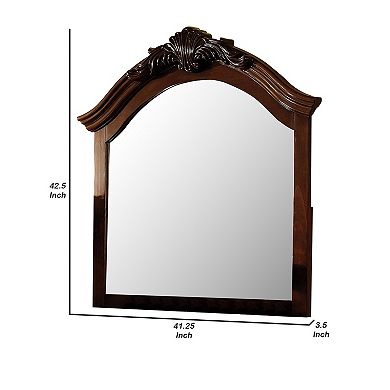 Velda Ii Baroque Style Mirror In Brown Cherry Finish