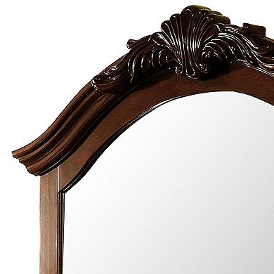 Velda Ii Baroque Style Mirror In Brown Cherry Finish
