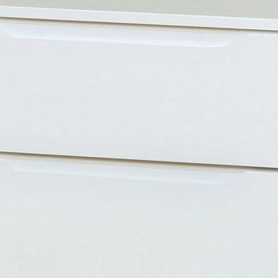 2 Drawer Wooden Nightstand With Recessed Drawer Fronts, White