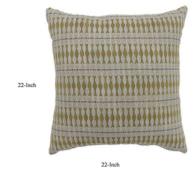 Contemporary Style Simple Traditionally Designed Set Of 2 Throw Pillows, Yellow