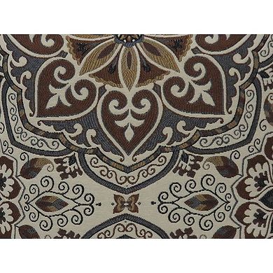 Contemporary Style Medallion Patterned Set Of 2 Throw Pillow, Multicolor
