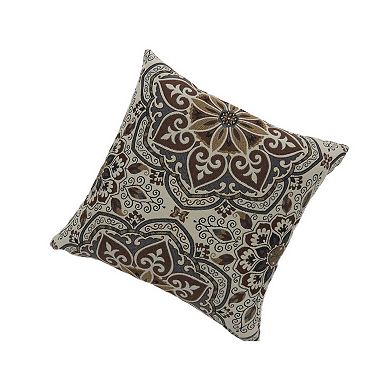 Contemporary Style Medallion Patterned Set Of 2 Throw Pillow, Multicolor