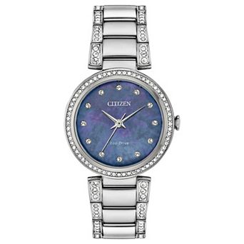 Citizen Women's Eco-Drive Silhouette Stainless Steel Crystal Accent Bracelet Watch
