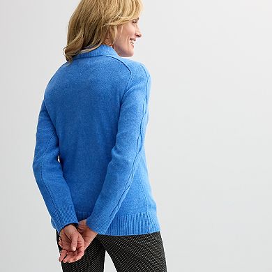 Women's Croft & Barrow® Knitted Quarter Zip Sweater