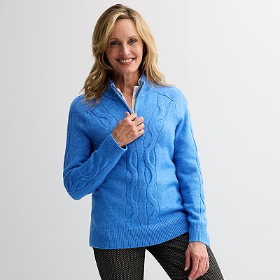 Women s Croft Barrow Knitted Quarter Zip Sweater