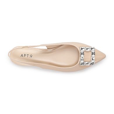 Apt. 9® Traycee Women's Slingback Rhinestone Buckle Flats