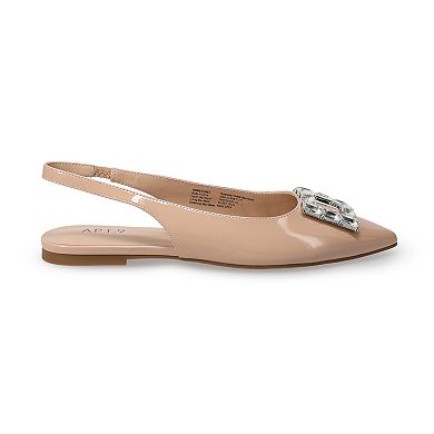 Apt. 9® Traycee Women's Slingback Rhinestone Buckle Flats