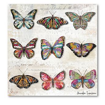 COURTSIDE MARKET "Butterfly Love" Pattern Canvas Wall Art