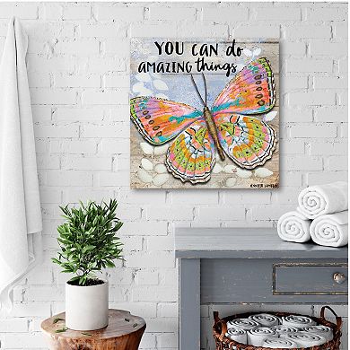COURTSIDE MARKET "Amazing Things" Butterfly Canvas Wall Art