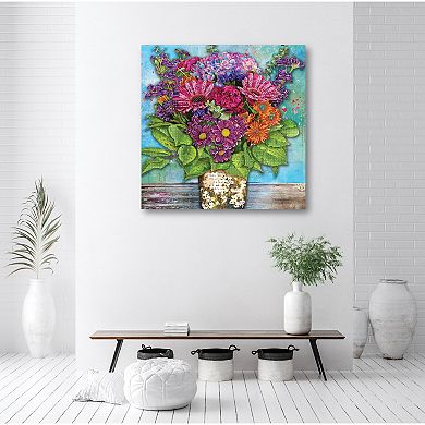 COURTSIDE MARKET "Spread Kindness" Floral Canvas Wall Art
