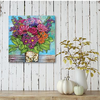 COURTSIDE MARKET "Spread Kindness" Floral Canvas Wall Art