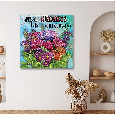COURTSIDE MARKET "Spread Kindness Like Wildflowers" Canvas Wall Art