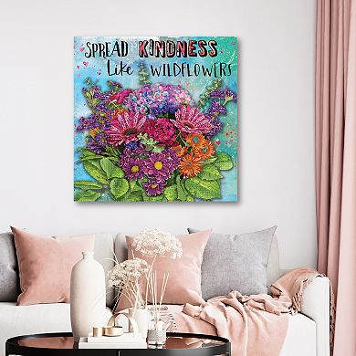 COURTSIDE MARKET "Spread Kindness Like Wildflowers" Canvas Wall Art
