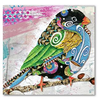 COURTSIDE MARKET Cafe Swirly Bird Bright Canvas Wall Art