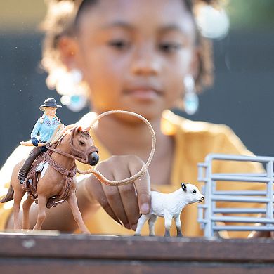 Schleich Farm World: Cowgirl Team Roping Fun Rodeo Playset