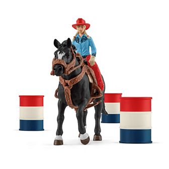 Schleich Farm World: Cowgirl Barrel Racing 7 pc Playset