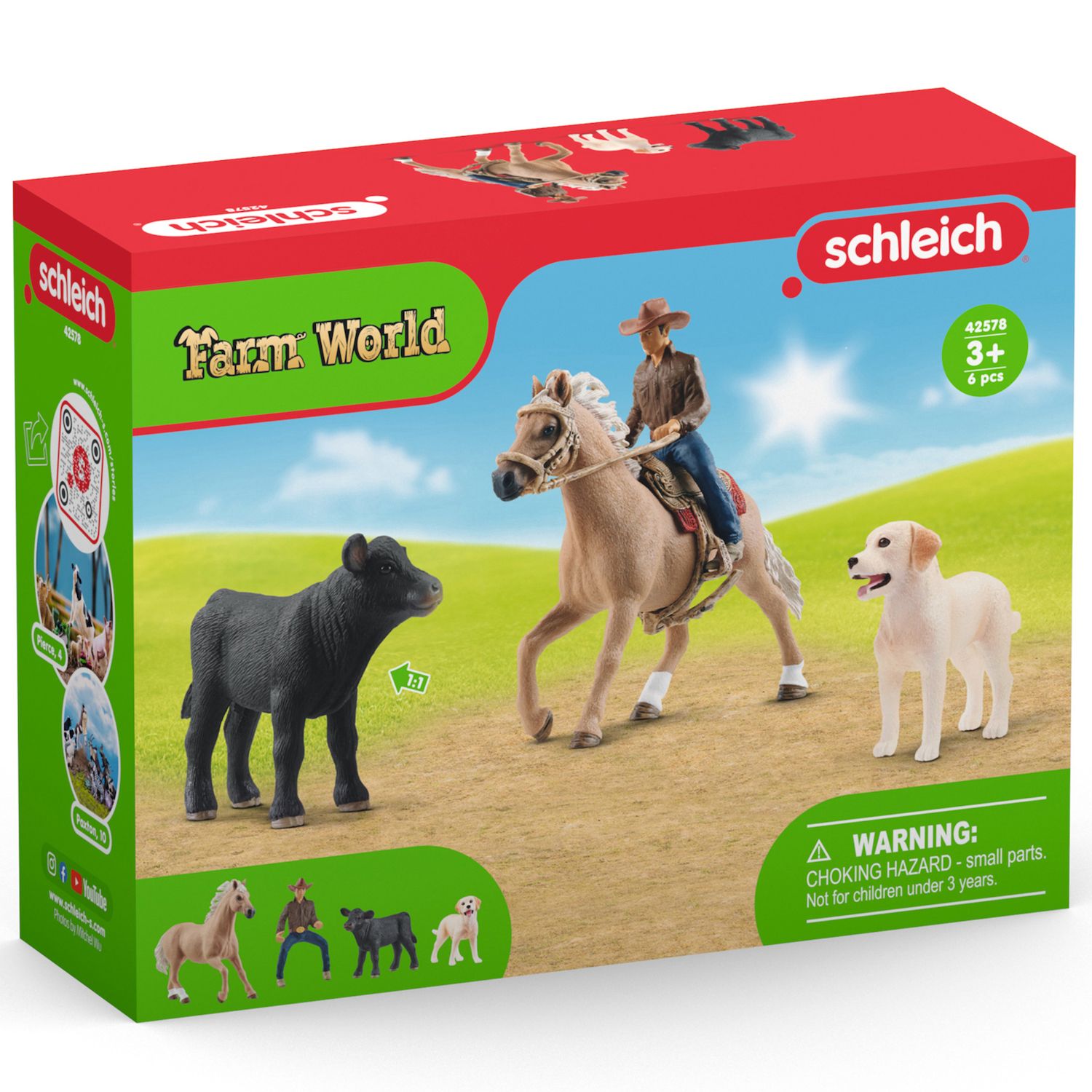 Детский игровой набор Schleich Farm World: Western Riding Adventures 6 pc Playset — фото 4