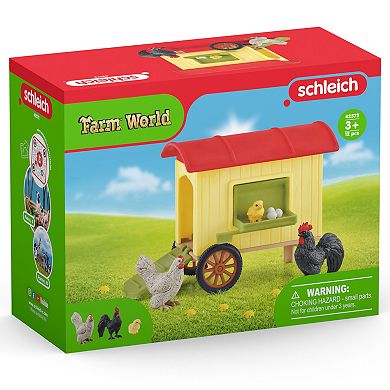 Schleich Farm World Mobile Chicken Coop Toy 12-pc. Set