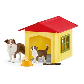 Schleich Farm World Friendly Dog House Toy 6 pc Set