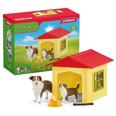 Schleich Farm World Friendly Dog House Toy 6-pc. Set