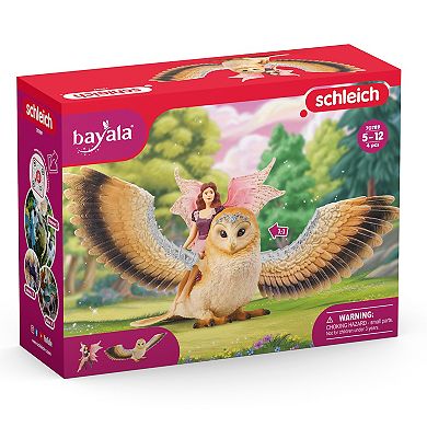 Schleich Bayala: Fairy In Flight On Glam-Owl 2-Piece Figurine Playset