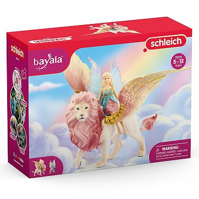 Schleich Bayala Fairy In Flight On Winged Lion Figurine Toy 2-pc. Set