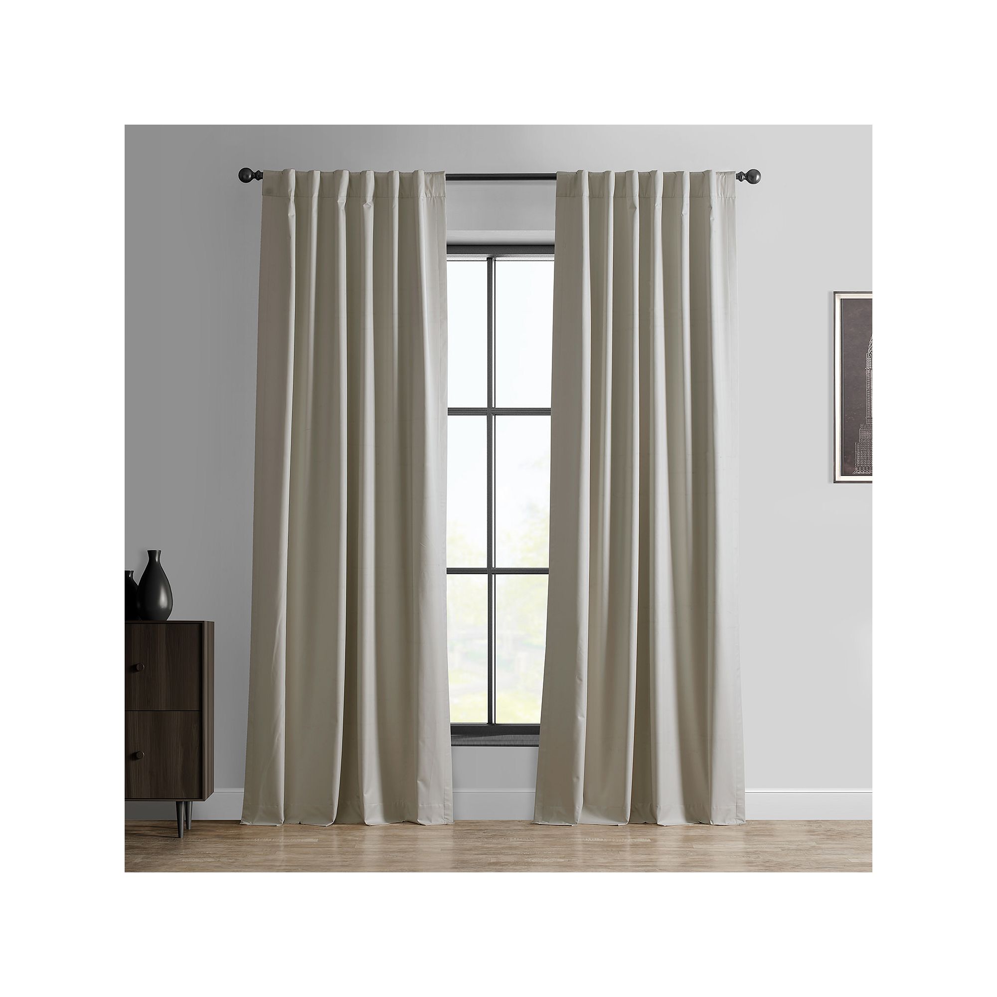 EFF Essential Hotel Blackout Curtain Panel, Dark Ivory