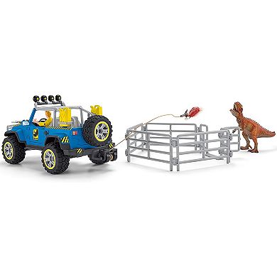 Schleich Dinosaurs:Off-Road Vehicle Dino Outpost Toy 14-pc. Set