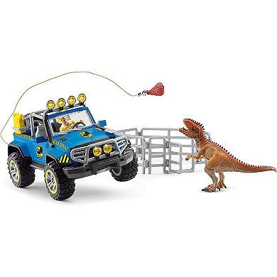 Schleich Dinosaurs:Off-Road Vehicle Dino Outpost Toy 14-pc. Set