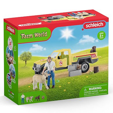 Schleich Farm World: Veterinarian Visit To The Farm - 12-Piece Playset