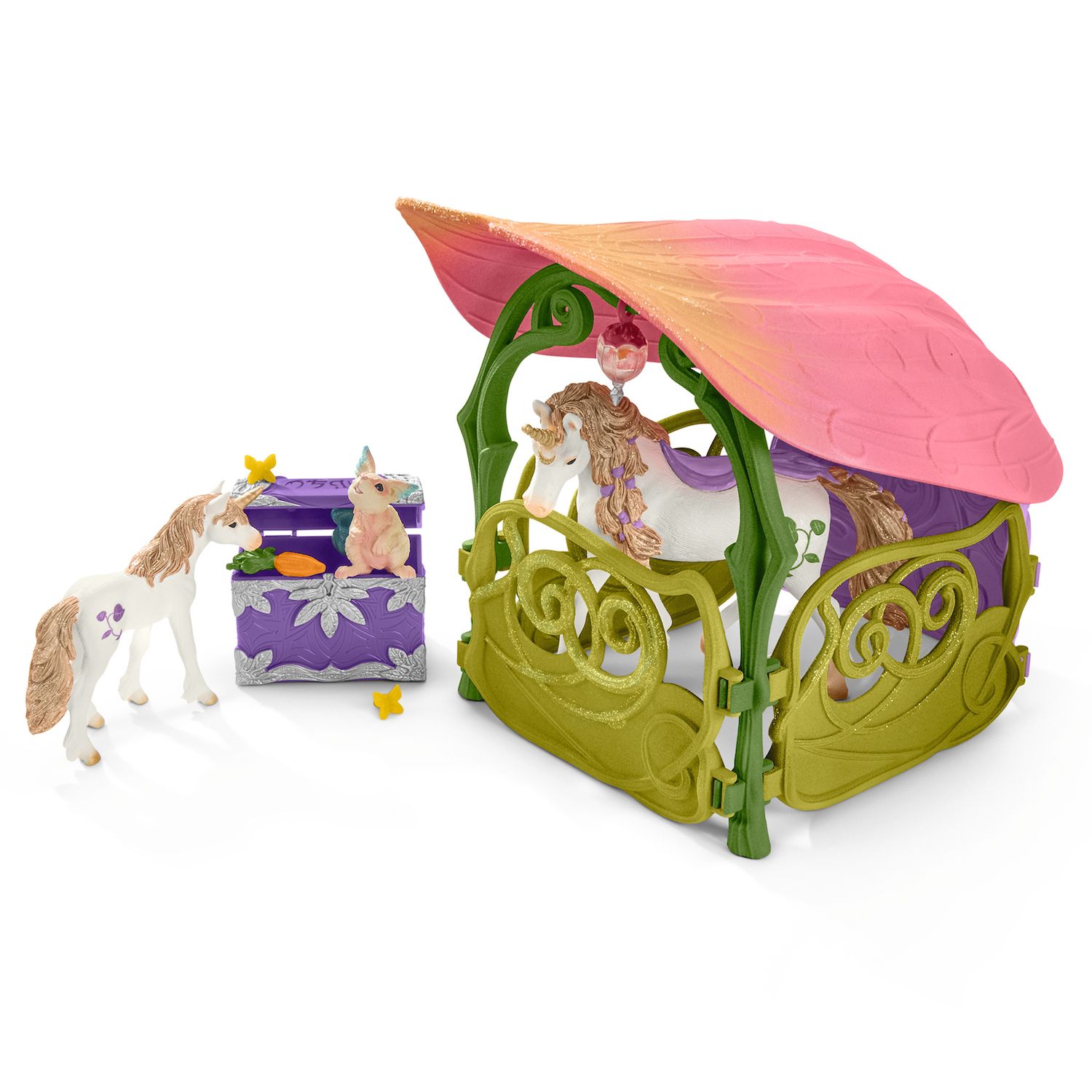 Детские фигурки Schleich Bayala Glittering Flower House With Unicorns, Lake & Stable Toy 71 pc Set — фото 2