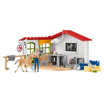 Schleich Farm World Veterinarian Practice With Pets Toy 43 pc Set